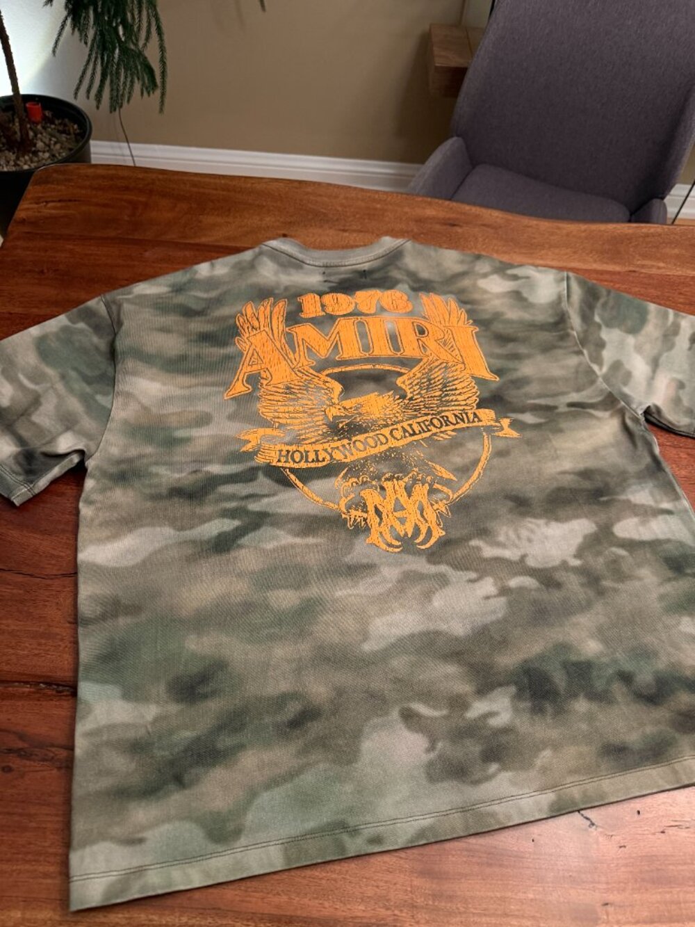 AMIRI Camo with Biker Logo T-Shirt - XL Oversized - Picture 5 of 7